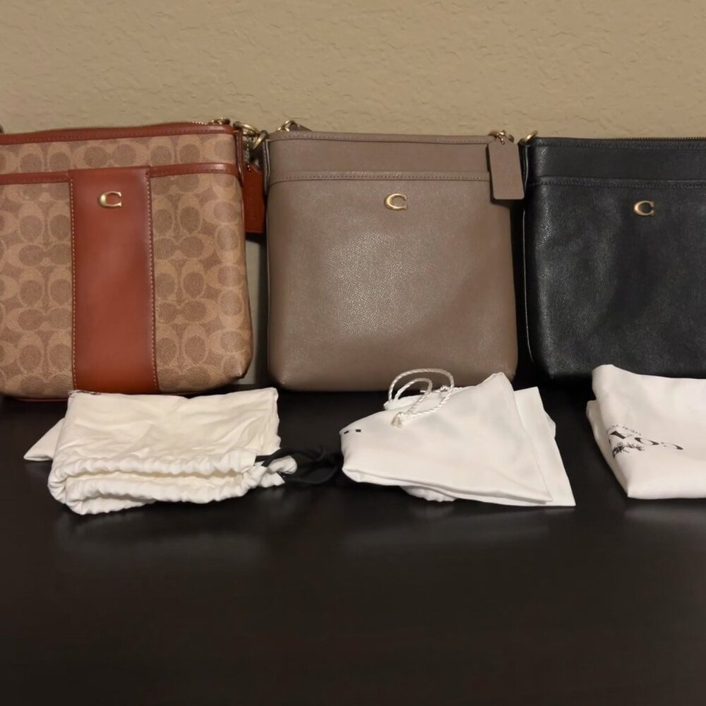 THREE (3) authentic COACH Kitt Messenger Bags (***NO SHOULDER STRAP)  one price